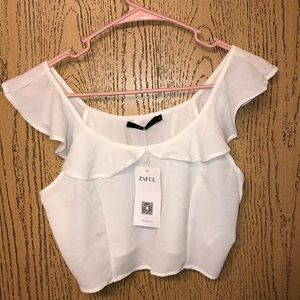 white crop top